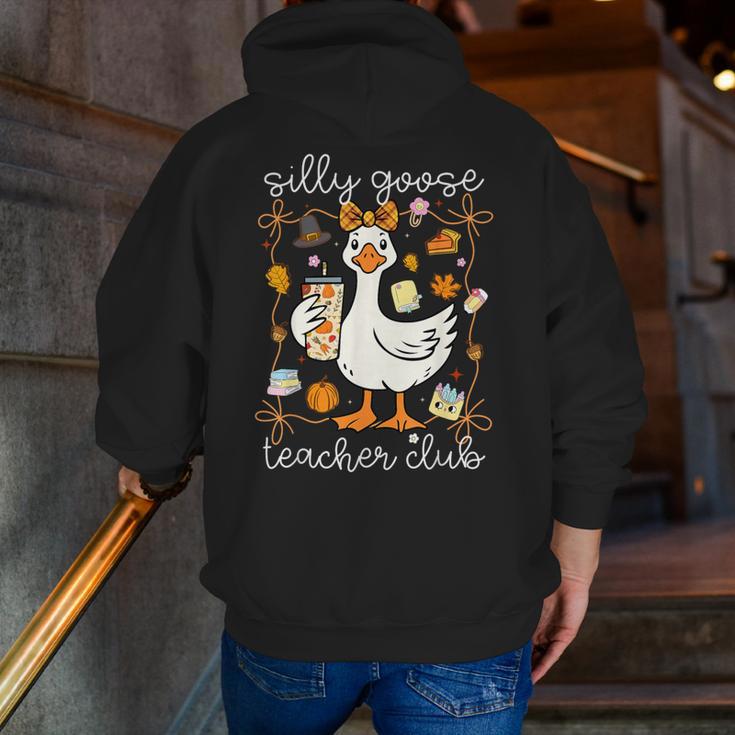 Silly Goose Teachers Club Cozy Fall Teacher Men Zip Up Hoodie Back Print, funny gift Silly Goose Teachers Club Cozy Fall Teacher Men Zip Up Hoodie Back Print, funny gift