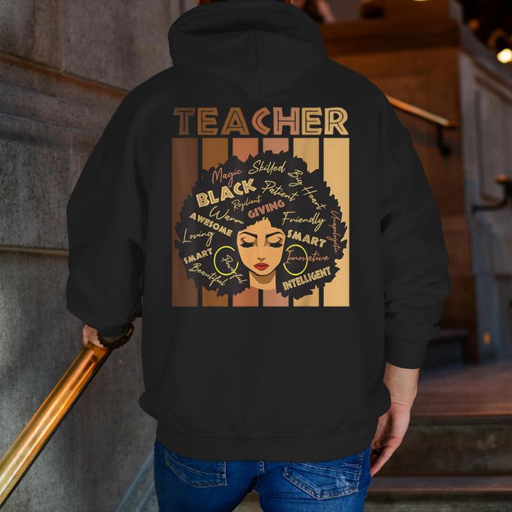 Smart Teacher Afro Girl Melanin African American Wowen Men Zip Up Hoodie Back Print, funny gift