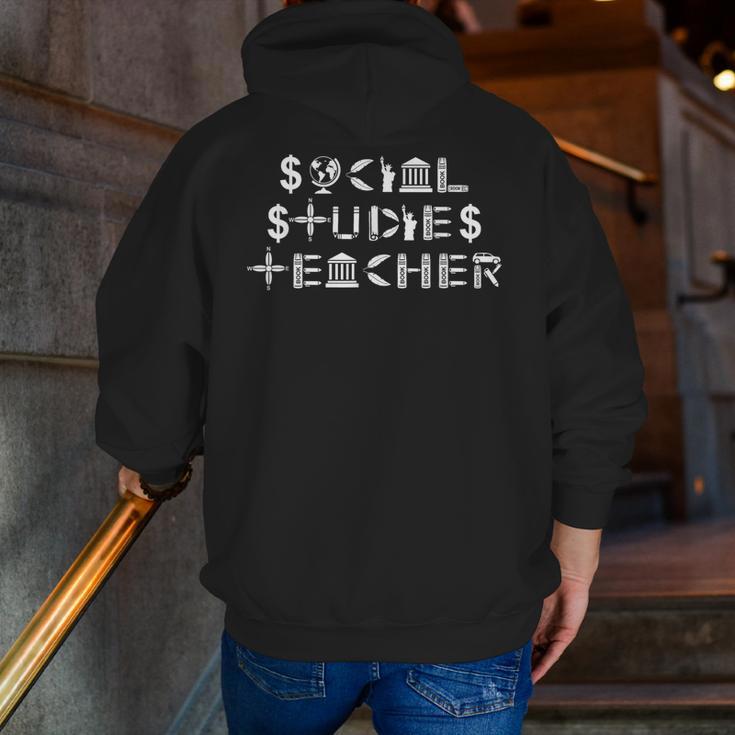 Social Studies Teacher Men Women T-Shirt Men Zip Up Hoodie Back Print, funny gift