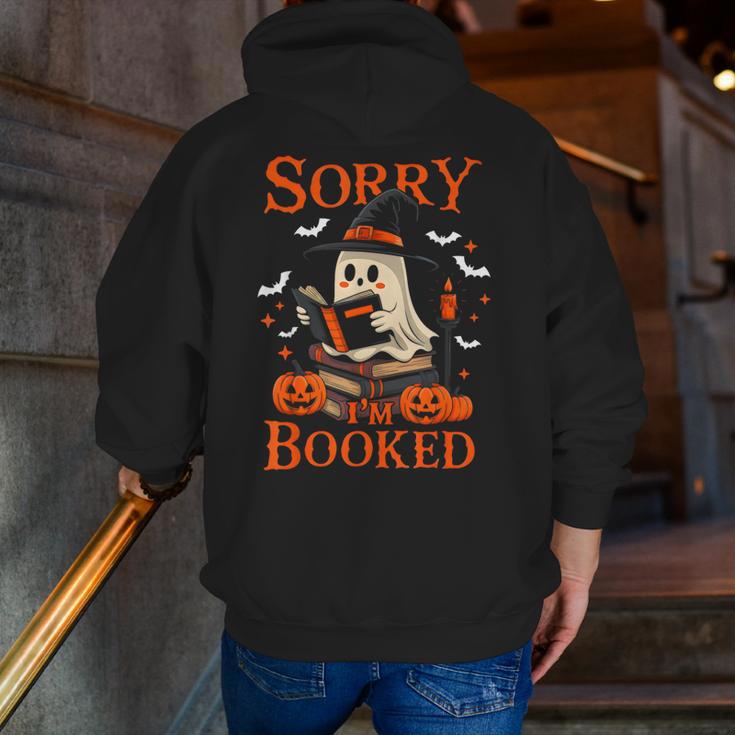 Sorry I'm Booked Ghost Reading Book Lover Teacher Halloween Men Zip Up Hoodie Back Print, funny gift Sorry I'm Booked Ghost Reading Book Lover Teacher Halloween Men Zip Up Hoodie Back Print, funny gift