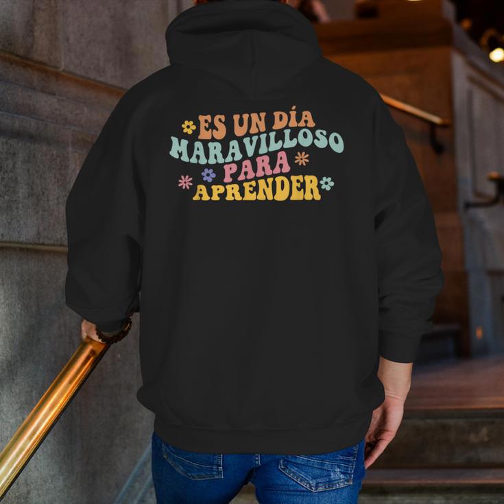 Spanish Teacher Dual Language Bilingual Teacher Cute Preppy Men Zip Up Hoodie Back Print, funny gift