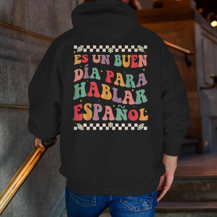 Spanish Teacher Maestra Hablar EspañOl Bilingual Teacher Men Zip Up Hoodie Back Print, funny gift
