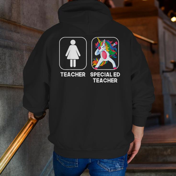 Special Ed Teacher Dabbing Unicorn Teacher Women Men Zip Up Hoodie Back Print, funny gift Special Ed Teacher Dabbing Unicorn Teacher Women Men Zip Up Hoodie Back Print, funny gift