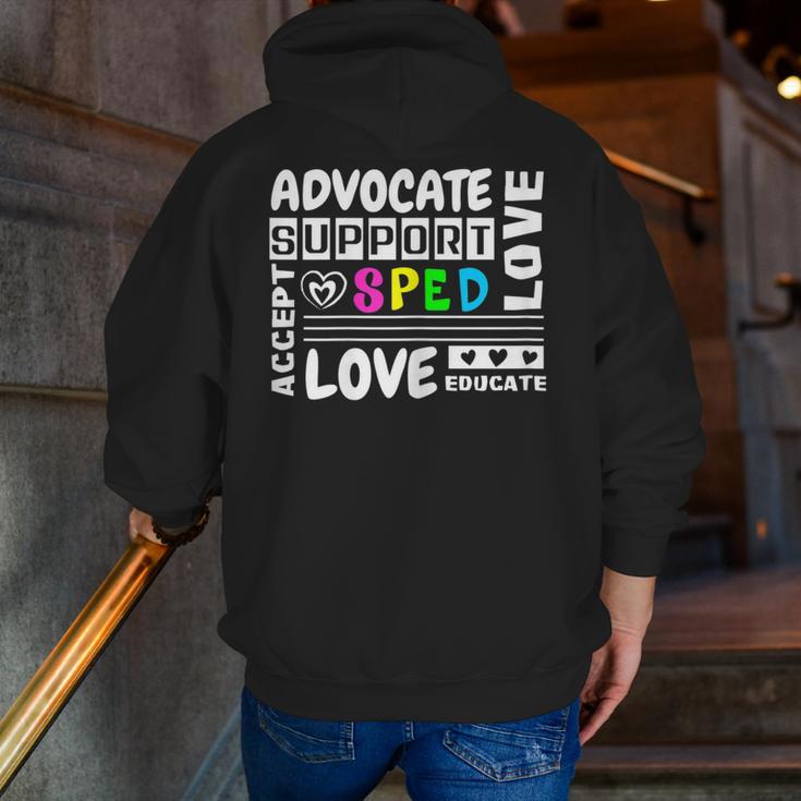 Special Education Advocate Love Support SPED Teacher Men Zip Up Hoodie Back Print, funny gift Special Education Advocate Love Support SPED Teacher Men Zip Up Hoodie Back Print, funny gift