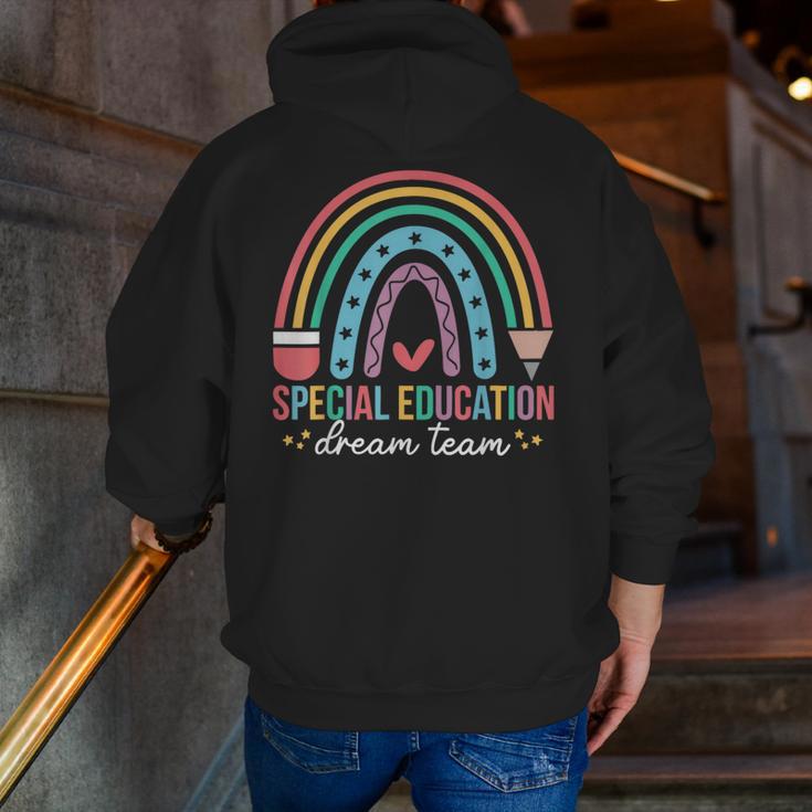 Special Education Dream Team Rainbow SPED Teacher Autism Men Zip Up Hoodie Back Print, funny gift