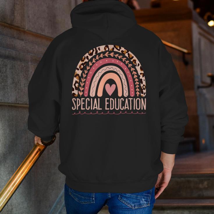 Special Education Shirt Teacher SPED Leopard Boho Rainbow Men Zip Up Hoodie Back Print, funny gift Special Education Shirt Teacher SPED Leopard Boho Rainbow Men Zip Up Hoodie Back Print, funny gift