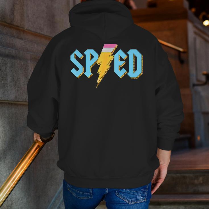 Special Education SPED Rocks Teacher Back To School Rock Men Zip Up Hoodie Back Print, funny gift