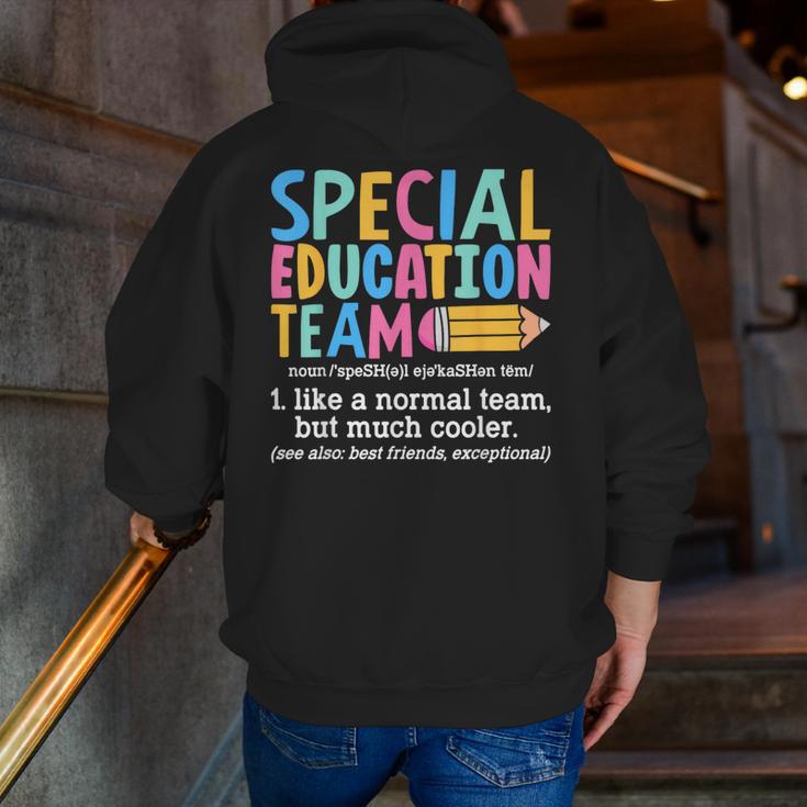 Special Education Team Definition Retro Ed Team Crew Teacher Men Zip Up Hoodie Back Print, funny gift