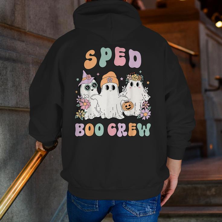 SPED Boo Crew Halloween Floral Ghost Special Ed SPED Teacher For Men Women Kids Men Zip Up Hoodie Back Print, funny gift SPED Boo Crew Halloween Floral Ghost Special Ed SPED Teacher For Men Women Kids Men Zip Up Hoodie Back Print, funny gift