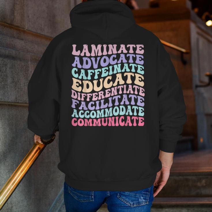 Sped Caffeinate Advocate Laminate Educate Teacher Men Zip Up Hoodie Back Print, funny gift Sped Caffeinate Advocate Laminate Educate Teacher Men Zip Up Hoodie Back Print, funny gift