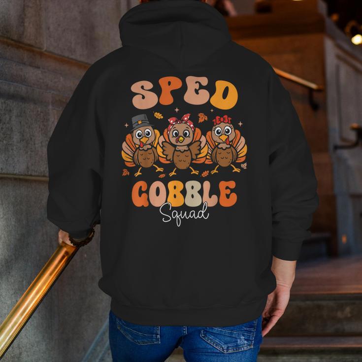 Sped Teacher Gobble Squad Thanksgiving Special Education Men Zip Up Hoodie Back Print, funny gift Sped Teacher Gobble Squad Thanksgiving Special Education Men Zip Up Hoodie Back Print, funny gift