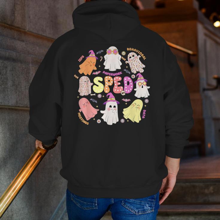 SPED Teacher Halloween Spooky Special Education Team Men Women Kids Men Zip Up Hoodie Back Print, funny gift SPED Teacher Halloween Spooky Special Education Team Men Women Kids Men Zip Up Hoodie Back Print, funny gift