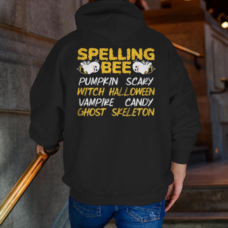 Spelling Bee Costume For a Halloween Teacher Pun Women Men Zip Up Hoodie Back Print, funny gift