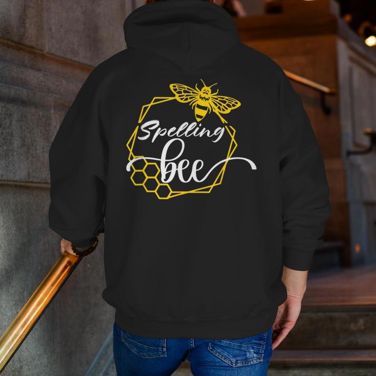 Spelling Bee Halloween Costume For Teachers Men Zip Up Hoodie Back Print, funny gift