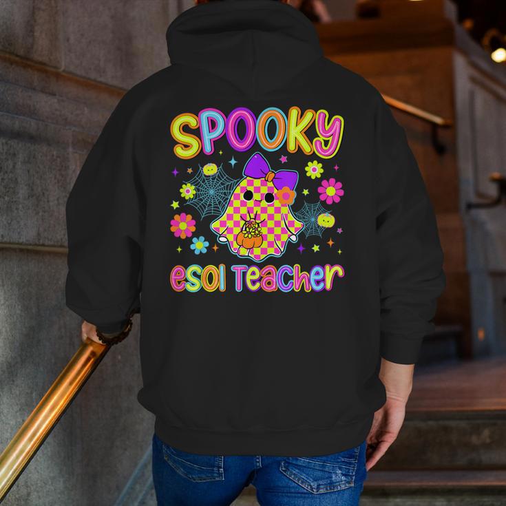 Spooky ESOL Teacher Halloween ESOL Teaching Coquette Men Zip Up Hoodie Back Print, funny gift Spooky ESOL Teacher Halloween ESOL Teaching Coquette Men Zip Up Hoodie Back Print, funny gift