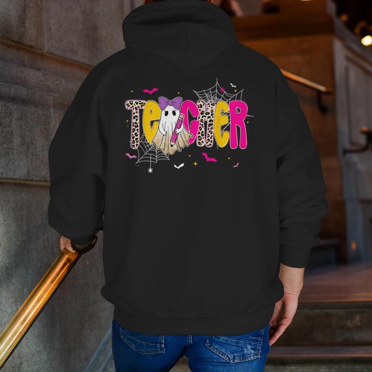 Spooky Halloween Teacher Para Counselor SPED Preppy Boo Kids Men Zip Up Hoodie Back Print, funny gift Spooky Halloween Teacher Para Counselor SPED Preppy Boo Kids Men Zip Up Hoodie Back Print, funny gift