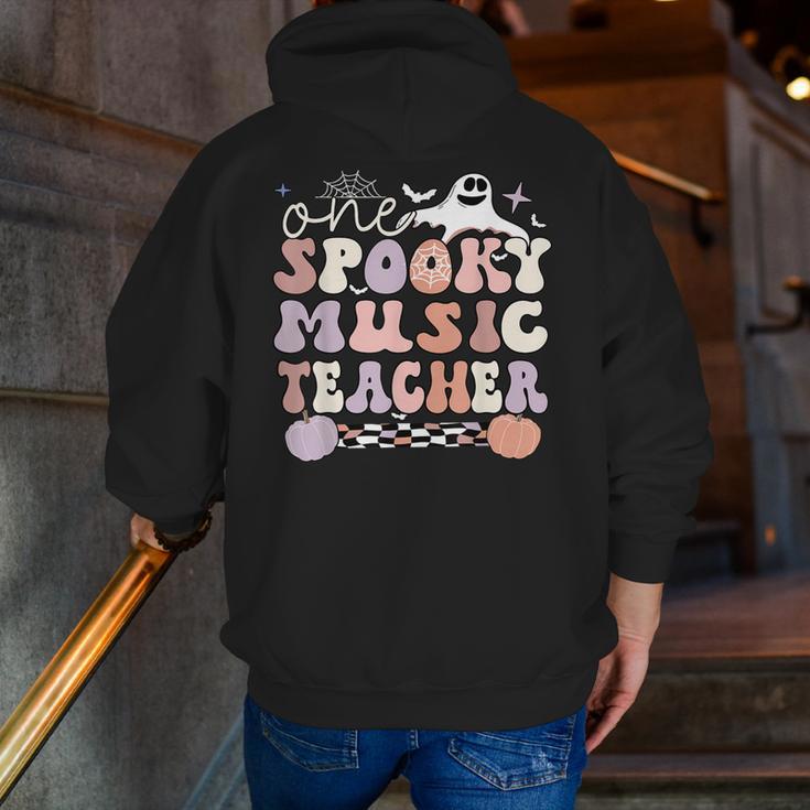 Spooky Music Teacher Halloween Music Teaching Men Women Men Zip Up Hoodie Back Print, funny gift
