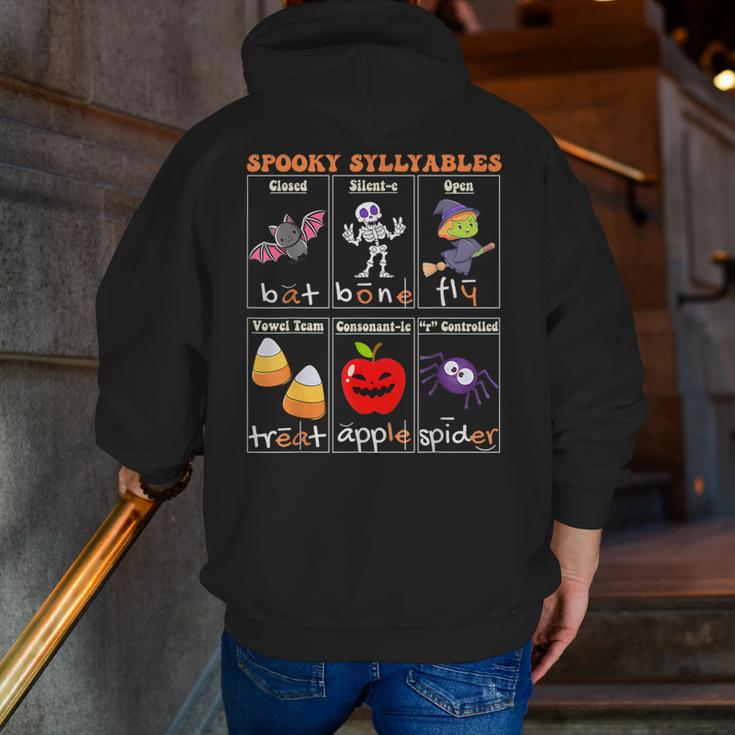 Spooky Syllables Halloween Teacher Student Education Men Zip Up Hoodie Back Print, funny gift Spooky Syllables Halloween Teacher Student Education Men Zip Up Hoodie Back Print, funny gift