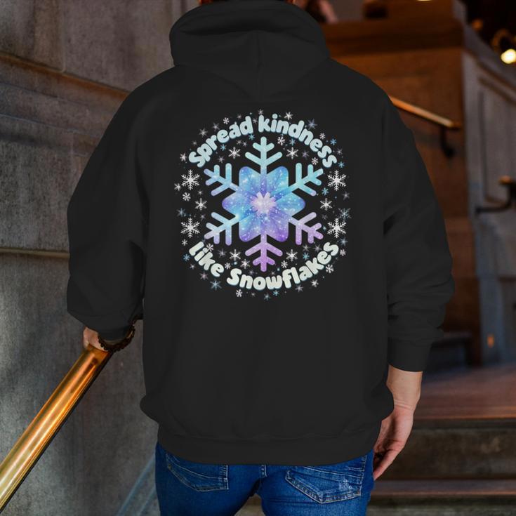 Spread Kindness Like Snowflakes Christmas Teacher Unity Day Men Zip Up Hoodie Back Print, funny gift
