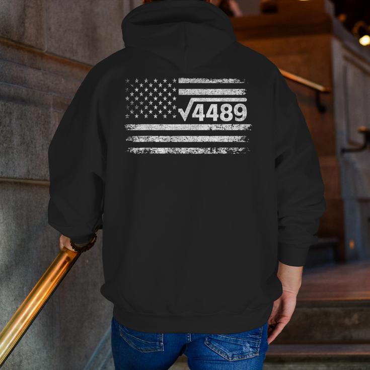 Square Root 4489 Slang Math Teacher Six Seven 6 7 USA Flag Men Zip Up Hoodie Back Print, funny gift