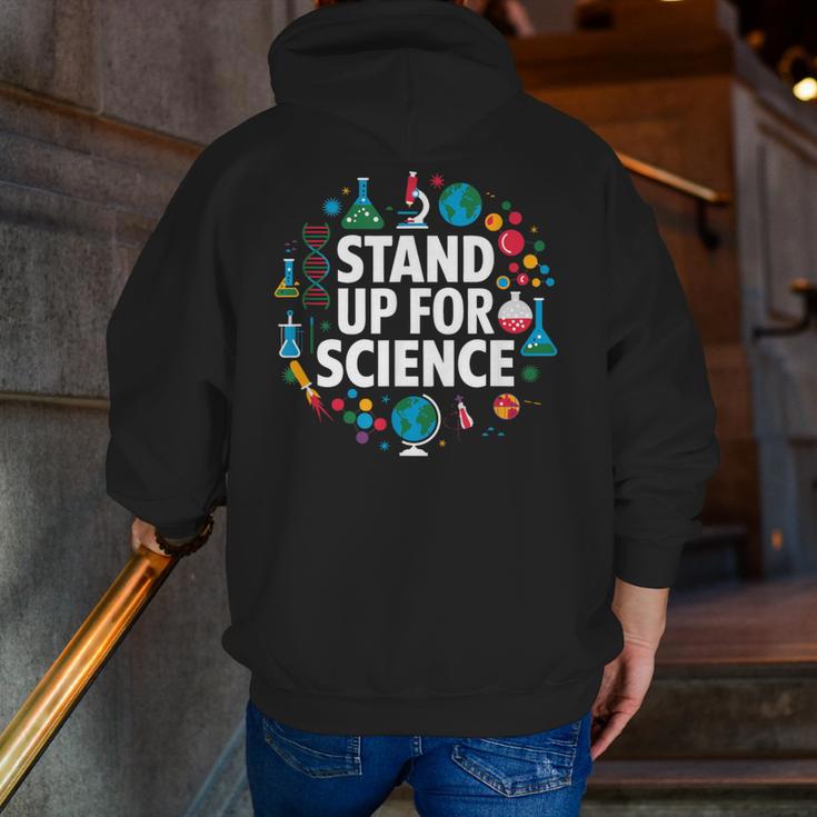 Stand Up For Science STEM Advocacy Pro Scientific Teacher Men Zip Up Hoodie Back Print, Science Teacher Hoodies, funny gift