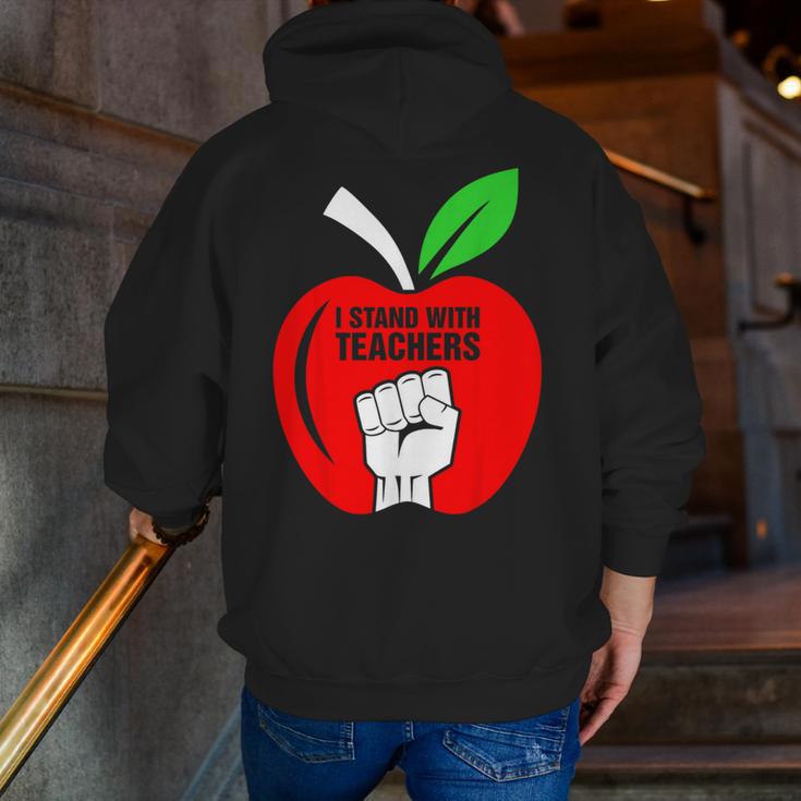 I Stand With Teachers Tshirt Men Zip Up Hoodie Back Print, funny gift I Stand With Teachers Tshirt Men Zip Up Hoodie Back Print, funny gift
