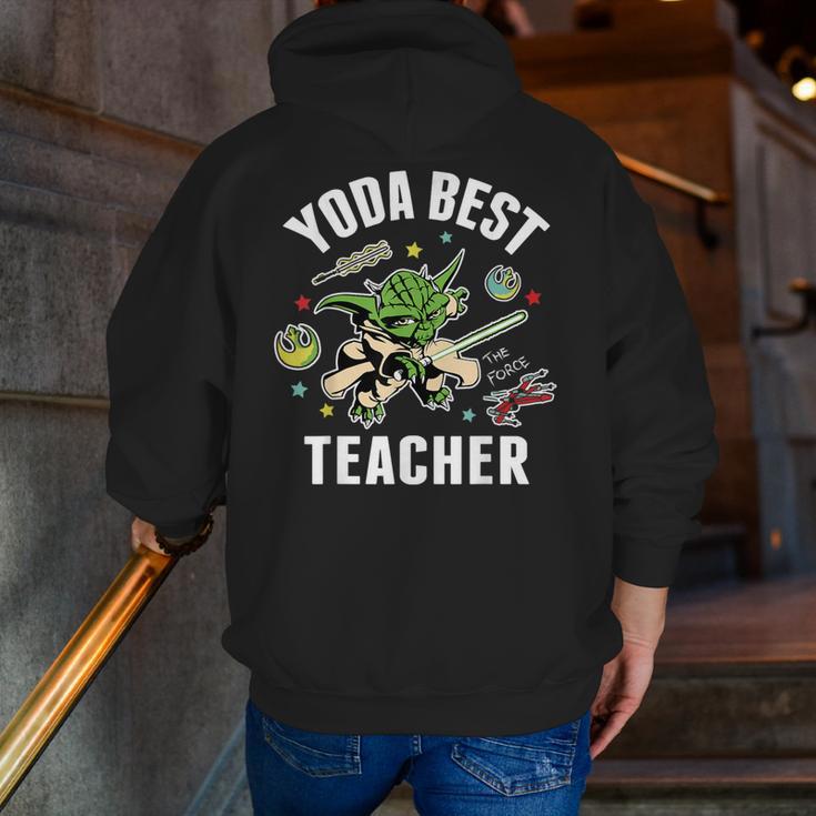 Star Wars Yoda Best Teacher Icons Men Zip Up Hoodie Back Print, funny gift