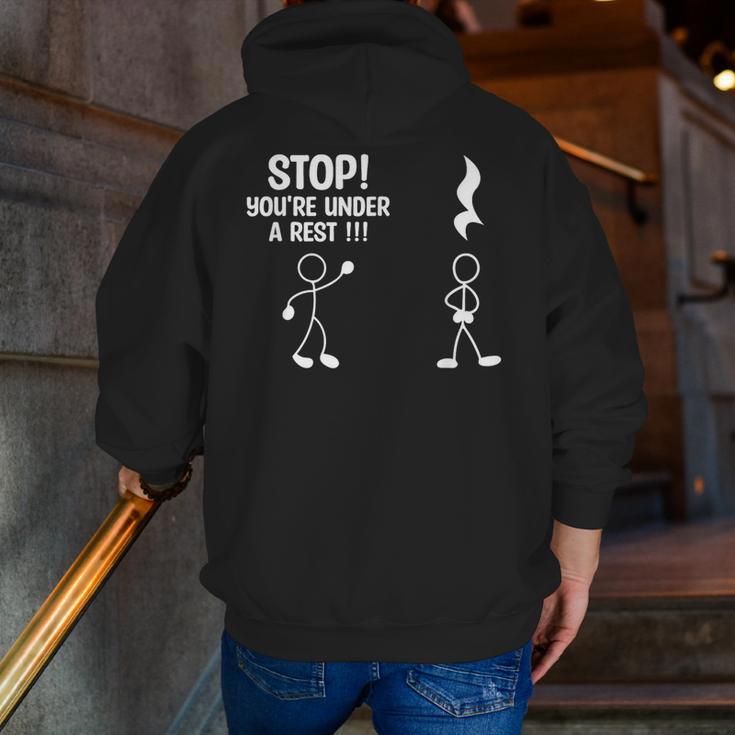 Stop You'Re Under A Rest Music Teacher Men Zip Up Hoodie Back Print, funny gift Stop You'Re Under A Rest Music Teacher Men Zip Up Hoodie Back Print, funny gift
