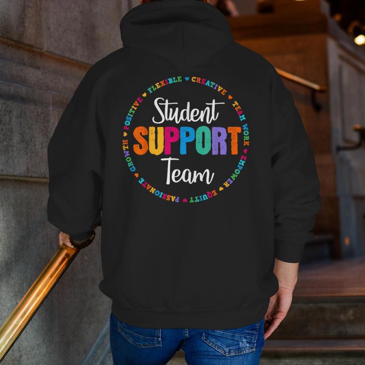 Student Support Team Counselor Social Worker Teacher Crew Men Zip Up Hoodie Back Print, funny gift