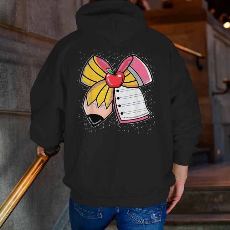 Student Teacher Coquette Bow Pencil Back To School First Day Men Zip Up Hoodie Back Print, funny gift Student Teacher Coquette Bow Pencil Back To School First Day Men Zip Up Hoodie Back Print, funny gift