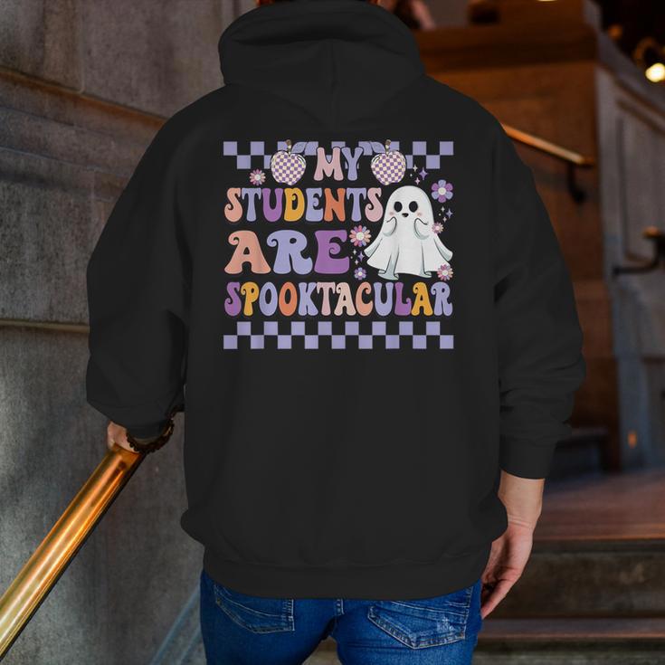 My Students Are Spooktacular Teacher Halloween Vibes Men Zip Up Hoodie Back Print, funny gift My Students Are Spooktacular Teacher Halloween Vibes Men Zip Up Hoodie Back Print, funny gift