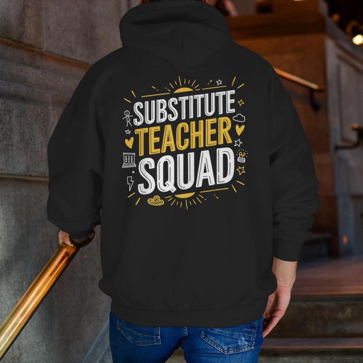 Substitute Teacher Squad Sub Teacher Substitute Teaching Men Zip Up Hoodie Back Print, funny gift