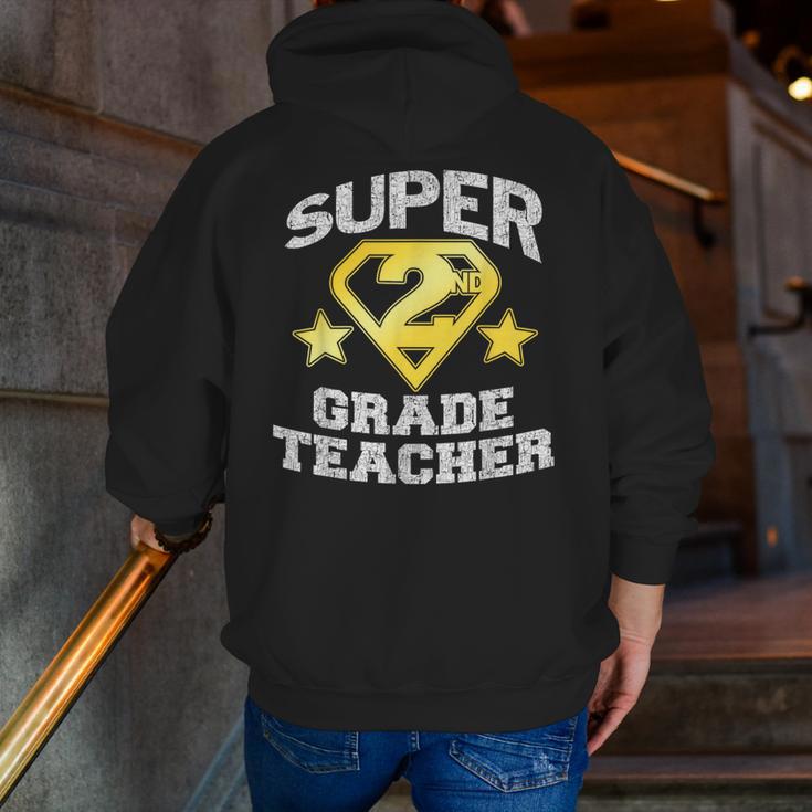 Super 2nd Grade Teacher Hero Men Zip Up Hoodie Back Print, Super Teacher Hoodies, 2nd Grade Teacher Hoodies, funny gift