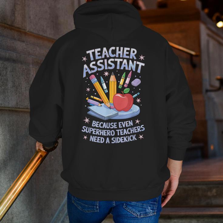 Superhero Sidekick Teaching Teach School Teacher Assistant Men Zip Up Hoodie Back Print, funny gift Superhero Sidekick Teaching Teach School Teacher Assistant Men Zip Up Hoodie Back Print, funny gift
