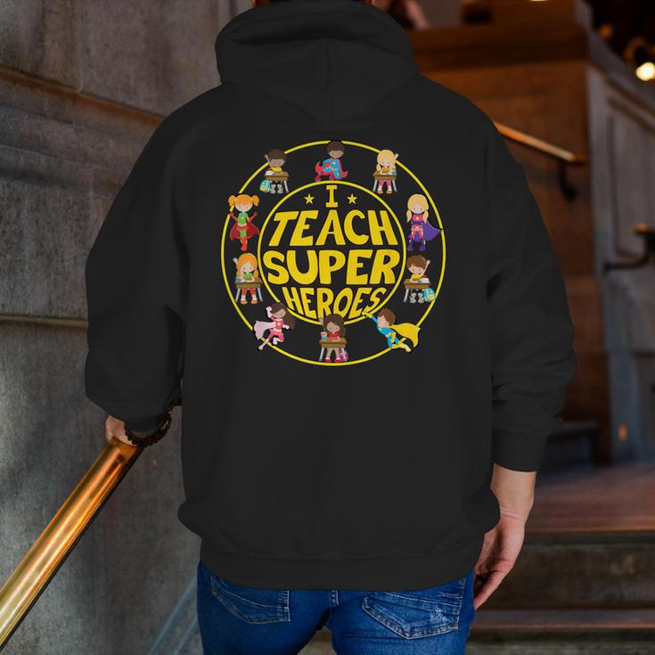 Superhero Teacher I Teach Super Heroes Men Zip Up Hoodie Back Print, Super Teacher Hoodies, funny gift