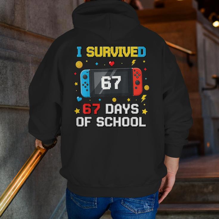 I Survived 67 Days Of School 67 Teacher Squad Matching Men Zip Up Hoodie Back Print, funny gift I Survived 67 Days Of School 67 Teacher Squad Matching Men Zip Up Hoodie Back Print, funny gift