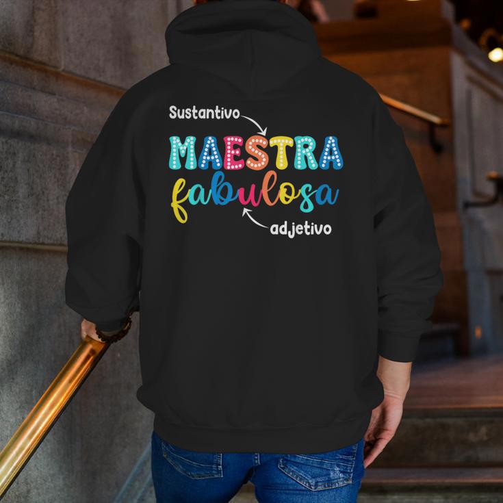Sustantivo Maestra Fabulosa Adjetivo Spanish Teacher Men Zip Up Hoodie Back Print, funny gift Sustantivo Maestra Fabulosa Adjetivo Spanish Teacher Men Zip Up Hoodie Back Print, funny gift