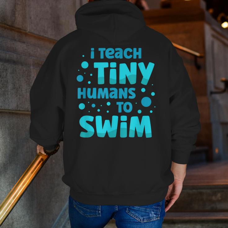Swimming Teacher I Teach Tiny Humans To Swim Swim Instructor Men Zip Up Hoodie Back Print, funny gift
