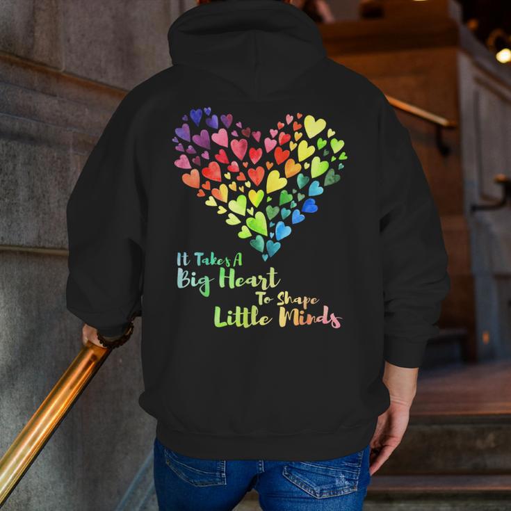 It Takes A Big Heart To Shape Little Minds Teacher Student Men Women Kids Men Zip Up Hoodie Back Print, funny gift It Takes A Big Heart To Shape Little Minds Teacher Student Men Women Kids Men Zip Up Hoodie Back Print, funny gift