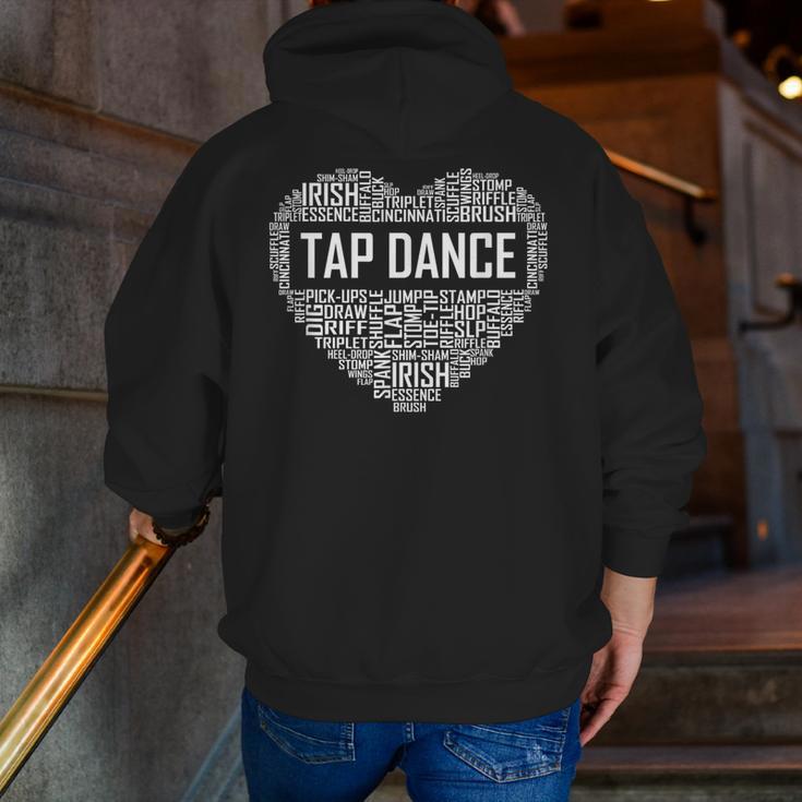 Tap Dance Heart Lover Tap Dancer Dancing Teacher For Men Women Girls Kids Men Zip Up Hoodie Back Print, funny gift