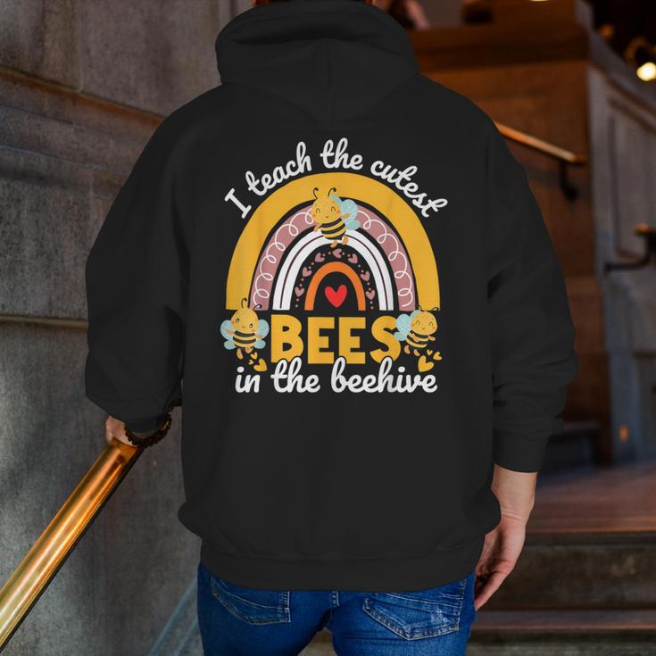 I Teach The Cutest Bees In The Beehive Teachers Day Men Zip Up Hoodie Back Print, funny gift
