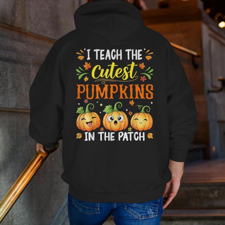 I Teach The Cutest Pumpkins Halloween Teacher Men Zip Up Hoodie Back Print, funny gift I Teach The Cutest Pumpkins Halloween Teacher Men Zip Up Hoodie Back Print, funny gift