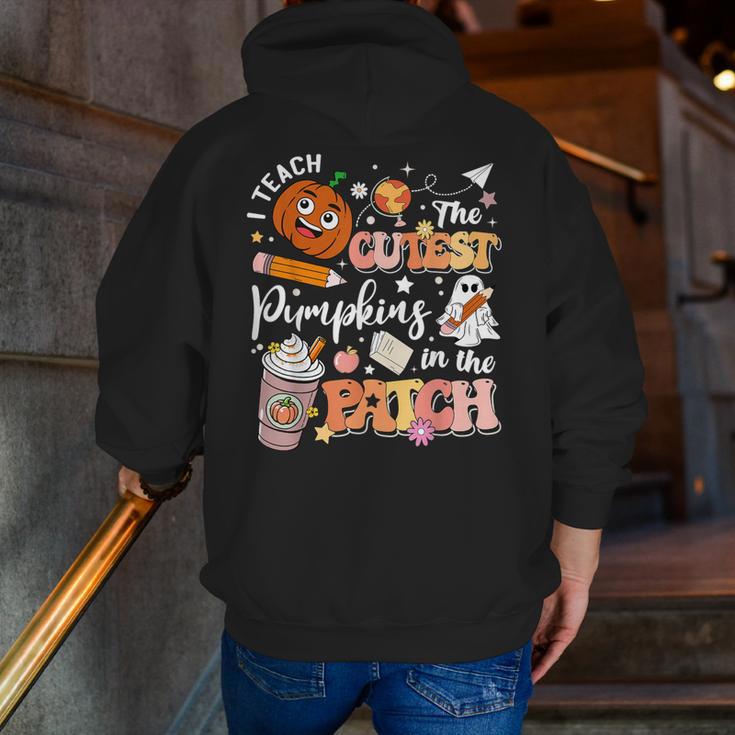 I Teach The Cutest Pumpkins In The Patch Halloween Teacher Men Zip Up Hoodie Back Print, funny gift I Teach The Cutest Pumpkins In The Patch Halloween Teacher Men Zip Up Hoodie Back Print, funny gift