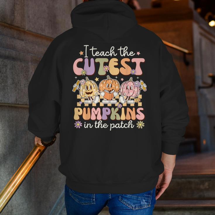 I Teach The Cutest Pumpkins In The Patch Teacher Retro Men Zip Up Hoodie Back Print, funny gift I Teach The Cutest Pumpkins In The Patch Teacher Retro Men Zip Up Hoodie Back Print, funny gift