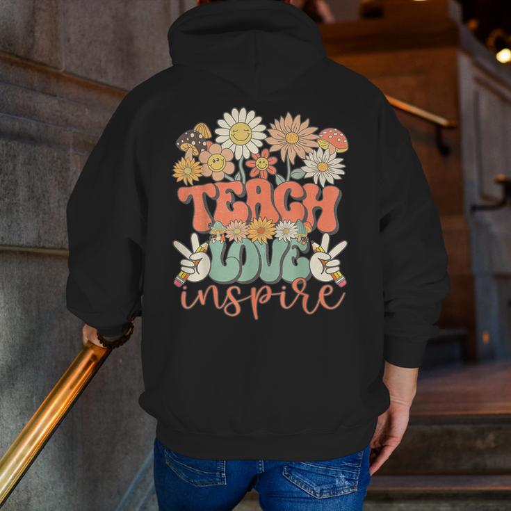 Teach Love Inspire Retro Groovy Daisy Back To School Teacher For Men Women Kids Men Zip Up Hoodie Back Print, Groovy Teacher Hoodies, funny gift Teach Love Inspire Retro Groovy Daisy Back To School Teacher For Men Women Kids Men Zip Up Hoodie Back Print, Groovy Teacher Hoodies, funny gift