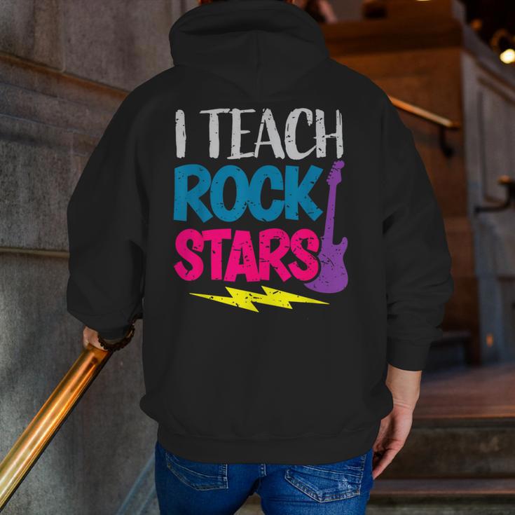 I Teach Rockstars Tee Orchestra Music Teacher Back To School Men Zip Up Hoodie Back Print, funny gift