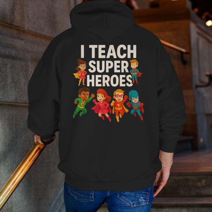 I Teach Super Heroes Teacher Men Zip Up Hoodie Back Print, Super Teacher Hoodies, funny gift I Teach Super Heroes Teacher Men Zip Up Hoodie Back Print, Super Teacher Hoodies, funny gift