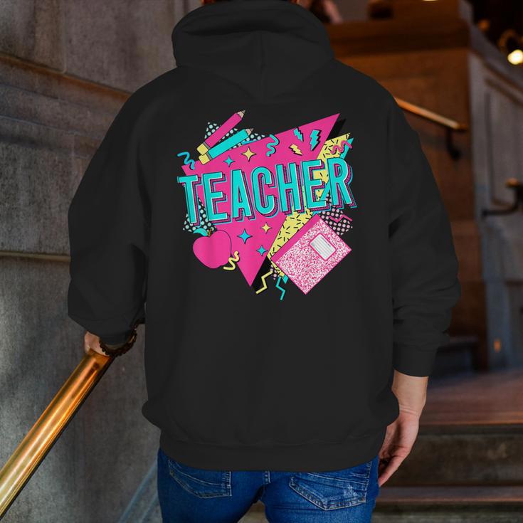 Teacher 90s Retro Colorful Teacher Of The 90s Back To School Men Zip Up Hoodie Back Print, 90s Teacher Hoodies, funny gift Teacher 90s Retro Colorful Teacher Of The 90s Back To School Men Zip Up Hoodie Back Print, 90s Teacher Hoodies, funny gift
