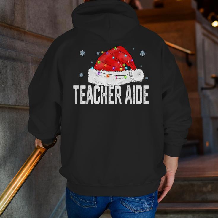 Teacher Aide Christmas Women Family Matching Group Xmas Men Zip Up Hoodie Back Print, funny gift