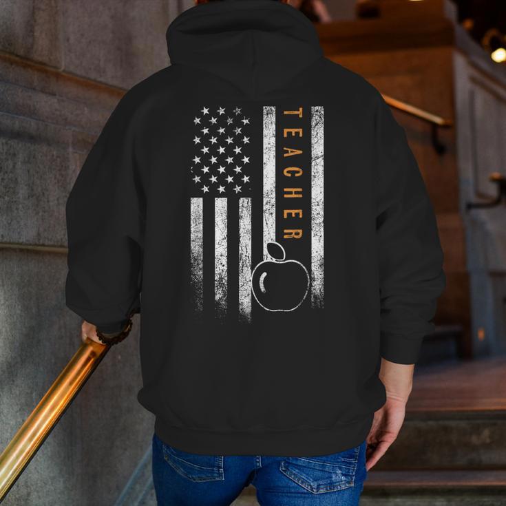 Teacher American Flag Teacher's Day Teaching Men Zip Up Hoodie Back Print, funny gift Teacher American Flag Teacher's Day Teaching Men Zip Up Hoodie Back Print, funny gift
